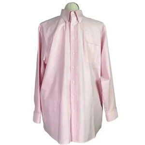 Stafford Essential Men 17.5 34 35 The Oxford Shirt Classic Cotton Blend Pink
